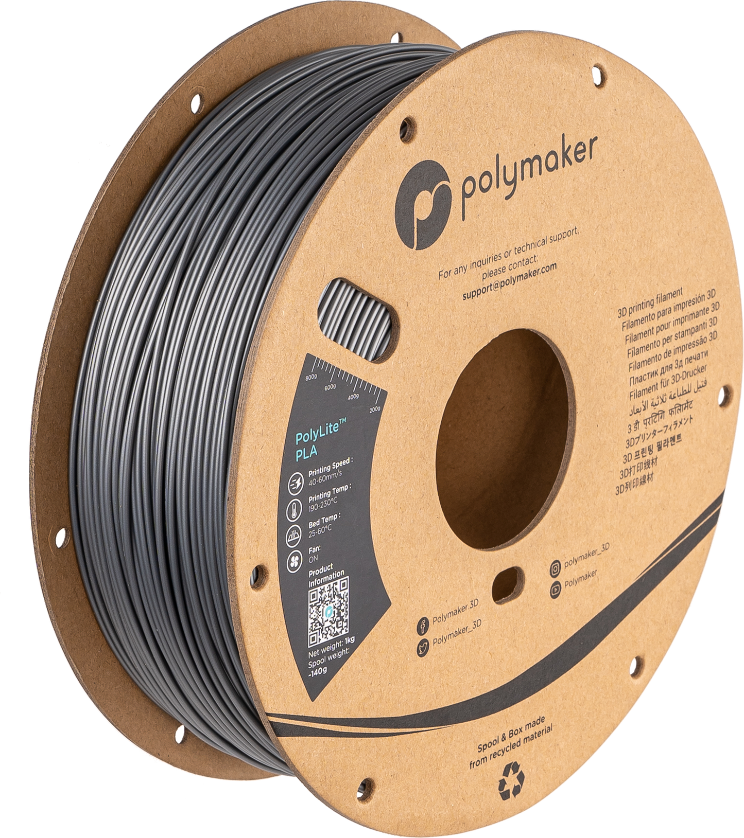 Polymaker PLA Filament - 1.75mm, PolyLite 1kg