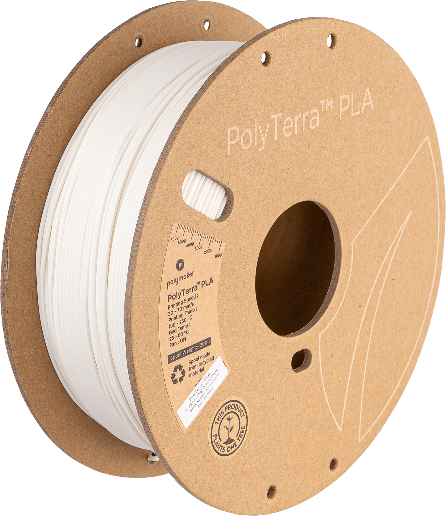 Polymaker Matte PLA Filament - 1.75mm, PolyTerra 1kg